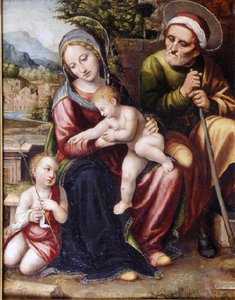 Holy Family With Saint John Baptist — Giovan Francesco Penni