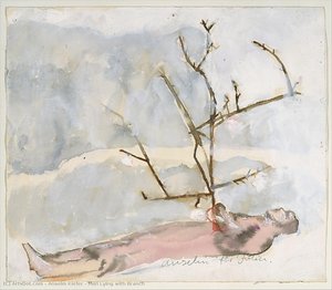 Man Lying With Branch — Anselm Kiefer