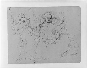 Five Figure Sketches, Including Two Half-length Steated Male Portrait Types — Thomas Sully