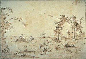 Capriccio With A Squall On The Lagoon — Francesco Lazzaro Guardi