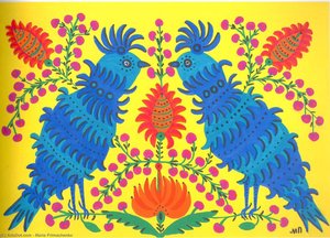 Two Kites — Marija Primachenko, Naive Art/primitivism