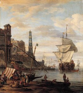 Mediterranean Harbour Scene — Abraham Storck (sturckenburch)