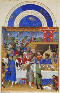 January: Banquet Scene — Limbourg Brothers