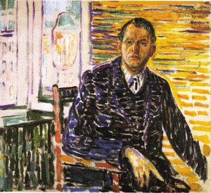 Self-portrait In The Clinic Of Dr. Jacobson — Edvard Munch, Expressionism