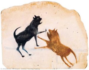 Untitled (two Dogs Fighting) — Bill Traylor