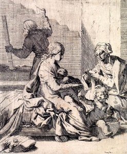 Holy Family With Sts Elizabeth And John The Baptist — Elisabetta Sirani