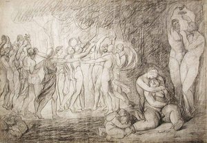 A Bacchanalian Revel In The Woods — George Romney