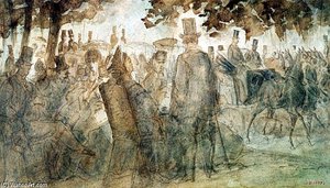 Carriages And Promenaders On The Avenue Des Champs-elysses — Constantin Guys