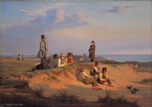 Men of Skagen a summer evening in fair wheather