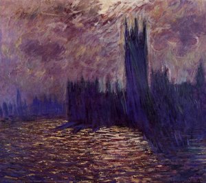 Casas Del Parlamento, Reflejo Del Támesis — Claude Monet