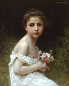 Little Girl With A Bouquet — William-adolphe Bouguereau
