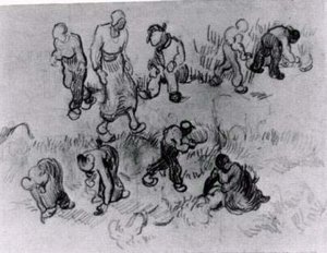 Folie Mit Zahlreichen Zeichnungen Von Arbeitern — Vincent Willem Van Gogh