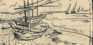 Fishing Boats On The Beach — Vincent Willem Van Gogh, Post-impressionist Expression
