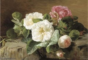 Pink And White Roses — Geraldine Jacoba Van De Sande Bakhuyzen