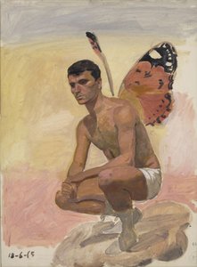 Man With Butterfly Wings , Sitting, Study From Life — Yiannis Tsaroychis