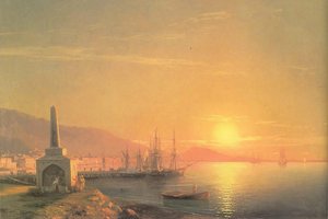 The Sunrize In Feodosiya — Ivan Konstantinovich Aivazovsky, Romantic Marine Painting