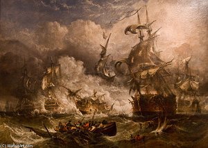 A Painting Of The Battle Of Camperdown — Adolphus Knell