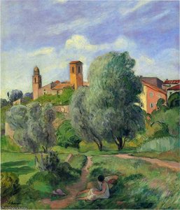 Young Girl In Garden At Cannes — Henri Lebasque