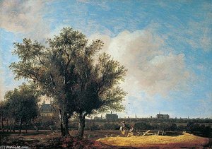 A View Of Leiden With Figures Resting In The Foreground — Anthonie Jansz Van Der Croos