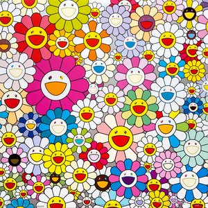 Flowers blooming in this world and the land of nirvana