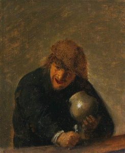 Buveur Tenant Une Pipe Et Un Pot — Adriaen Brouwer
