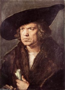 Porträt Eines Mannes Mit Barett Und Schriftrolle — Albrecht Dürer
