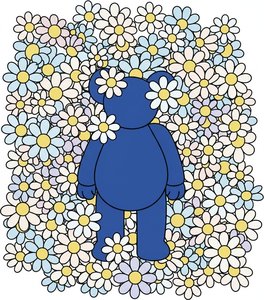 Serenidad Azur Entre Un Campo Meditativo De Siluetas Florales Luminosas — Laurent Charpentier