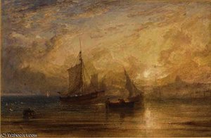 Off Ramsgate At Sunset — Anthony Vandyke Copley Fielding