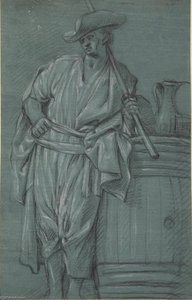 Man Standing By Cask — Charles-andré Van Loo