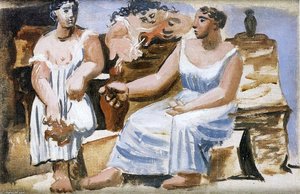 Three Women At A Fountain (study) — Pablo Picasso, Cubism