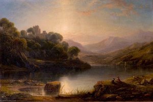 Landscape With A Lake And A Shepherd — George Frederick Buchanan