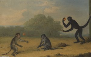 Three Monkeys At Play — Henry Bernard Chalon