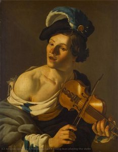 A Young Man Playing The Violin — Dirck Van Baburen