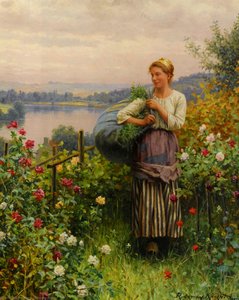 The Rose Garden — Daniel Ridgway Knight, Contemporary Realism