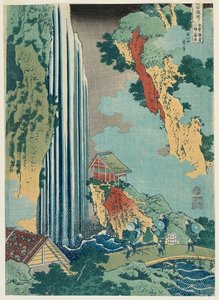 The Waterfall At Ono On The Kisokaidô Road — Katsushika Hokusai, Japanese Ukiyo-e