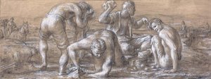 Mealtime, The Early Coal Miners (mural Study, Plymouth, Pennsylvania Post Office) — Jared French