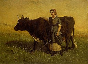 Untitled (woman Walking With Cow) — Edward Mitchell Bannister, Realism