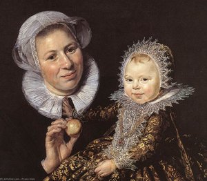 Catharina Hooft With Her Nurse (detail) — Frans Hals I, Dutch Golden Age