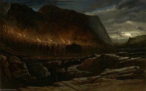 Funeral Procession (also Known As The Burial Of Alaric) — James Francis Danby, Romanticism