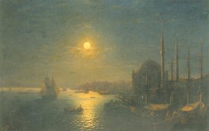 Moonlit View Of The Bosphorus — Ivan Konstantinovich Aivazovsky, Romanticism