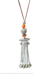 African Heritage Necklace of silver and amber