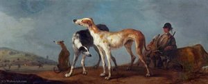 Three Hounds With Sportsman, A Hunt To The Left — Peter Tillemans