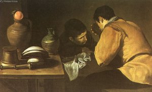 Zwei Männer An Einem Tisch — Diego Rodríguez De Silva Y Velázquez