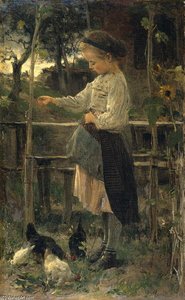 Feeding Chicks — Jacob Henricus Maris