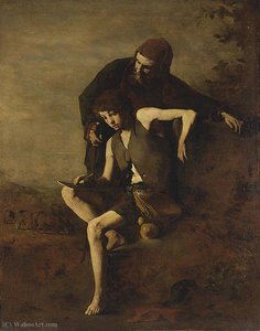 Augustin Cimabue Teaching Giotto To Draw — Theodule Augustine Ribot