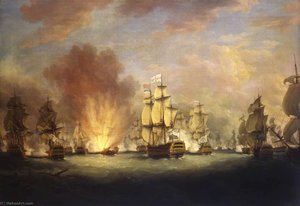 The Moonlight Battle Off Cape St Vincent, 16 January 1780 — Richard Paton
