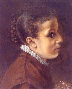 Head Of A Girl — Adolph Von Menzel