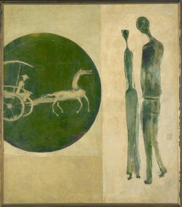 Untitled (Two Standing Figures with Horse Carriage)
