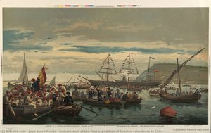 Embarkation of the first expedition of Catalan volunteers to Cuba