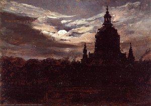 The Frankenkirche, Dresden — Johan Christian Claussen Dahl